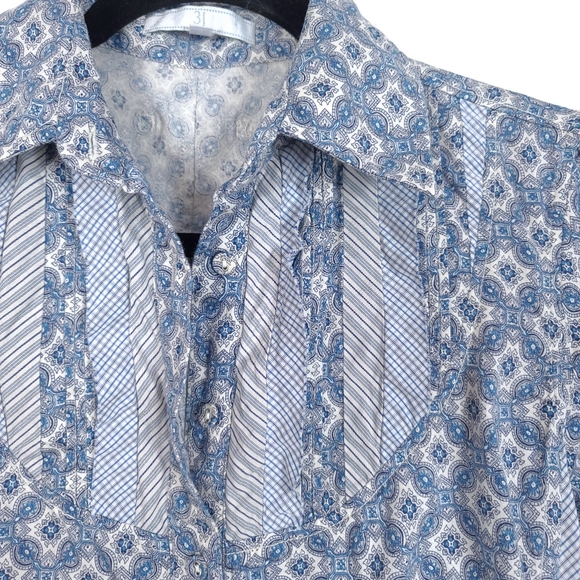 JOHNNY WAS 3J Workshop Paisley Mixed Print Cottagecore Mini Dress - Picture 8 of 15